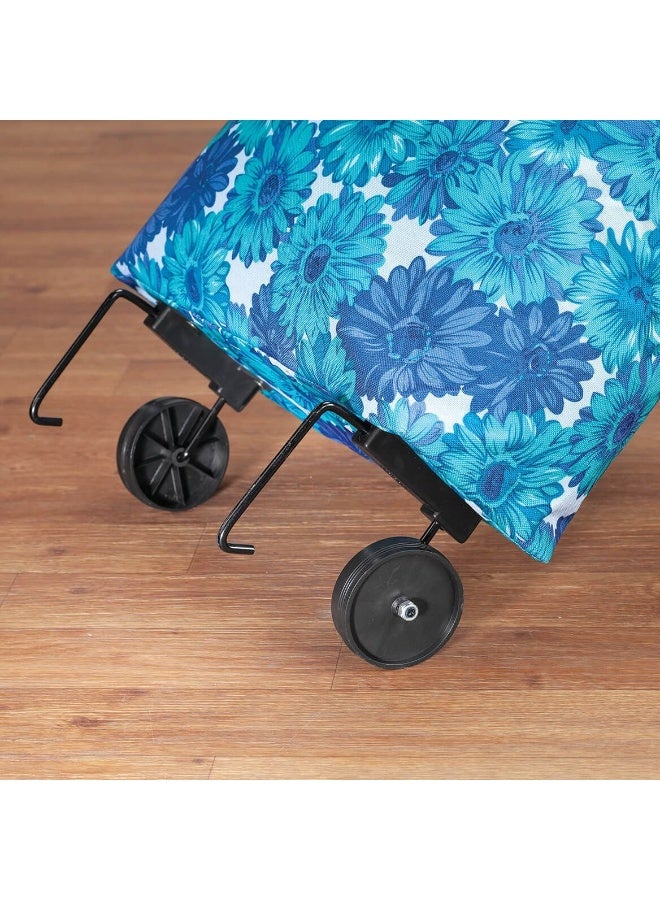 Expandable Foldable Shopping Bag with Wheels – Durable Polyester Tote for Groceries, Travel, Trips, Daily Shopping, Easy-to-Pull Wheels, 10kg Capacity, Lightweight, Portable, Multicolor Design - Image 5